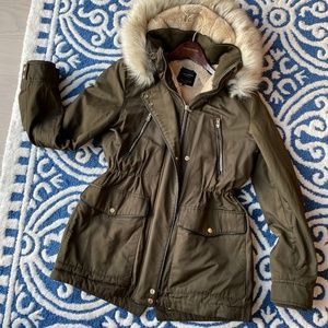 Zara Trafaluc Outerwear | Olive Green Parka | S